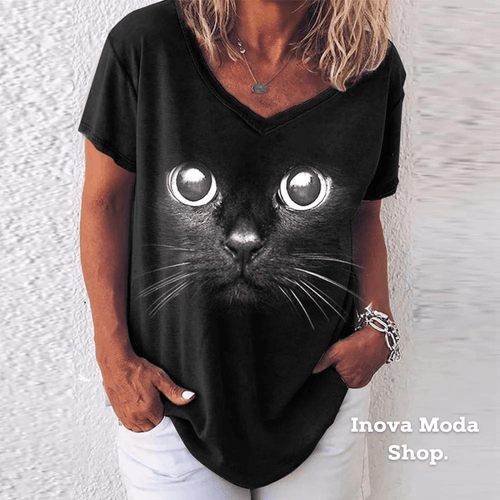 Camiseta Feminina Doce Olhar - Causa Animal - Inova Moda Shop
